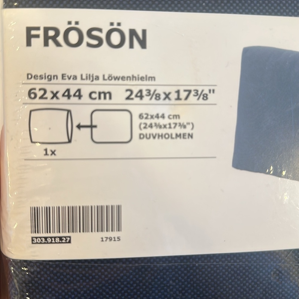 NEW IKEA Froson Cushion Cover 303.918.27 Navy Blue Sz 24 3/8 x 17 3/8 - Picture 2 of 3